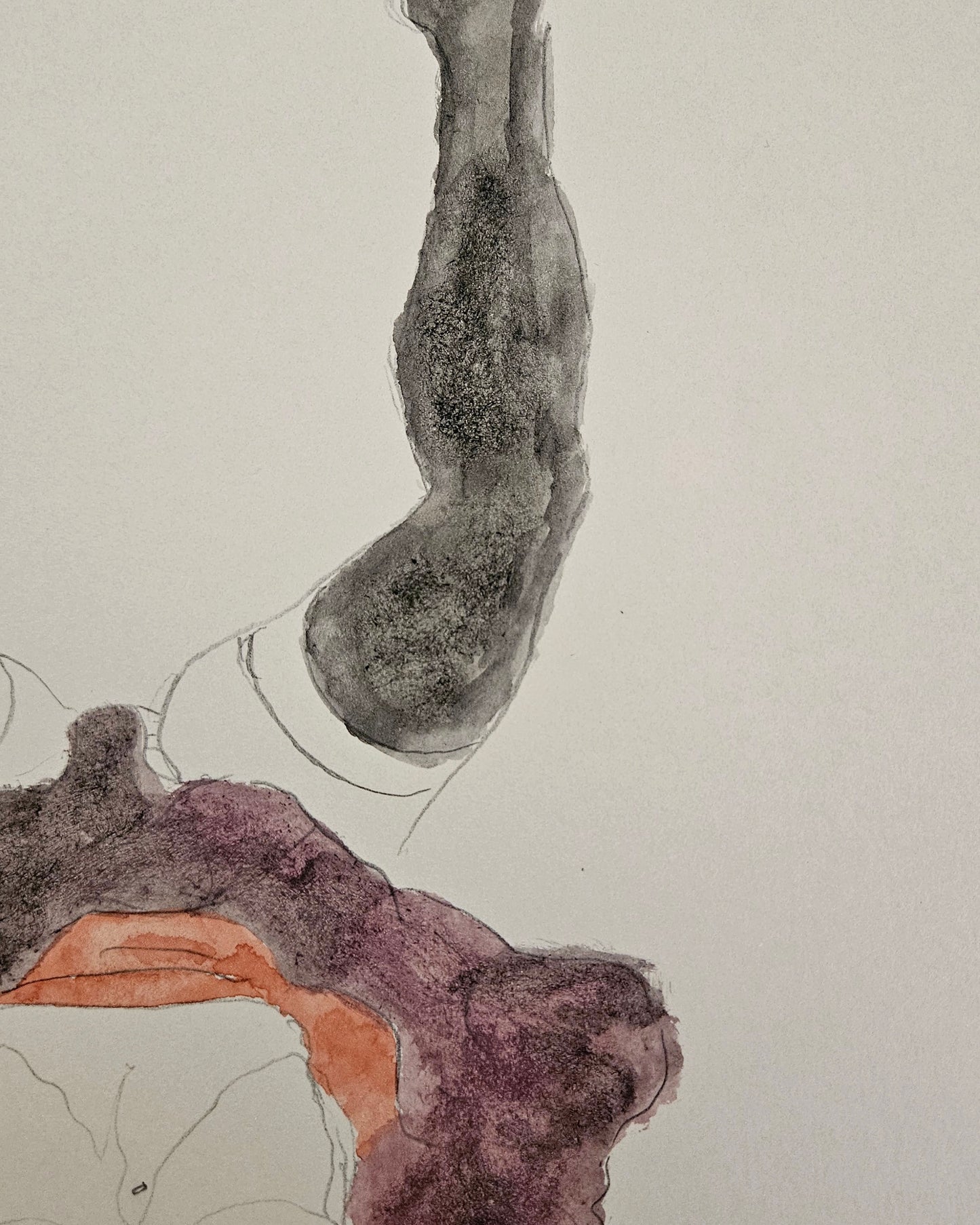 Lying girl with black stockings (Original)