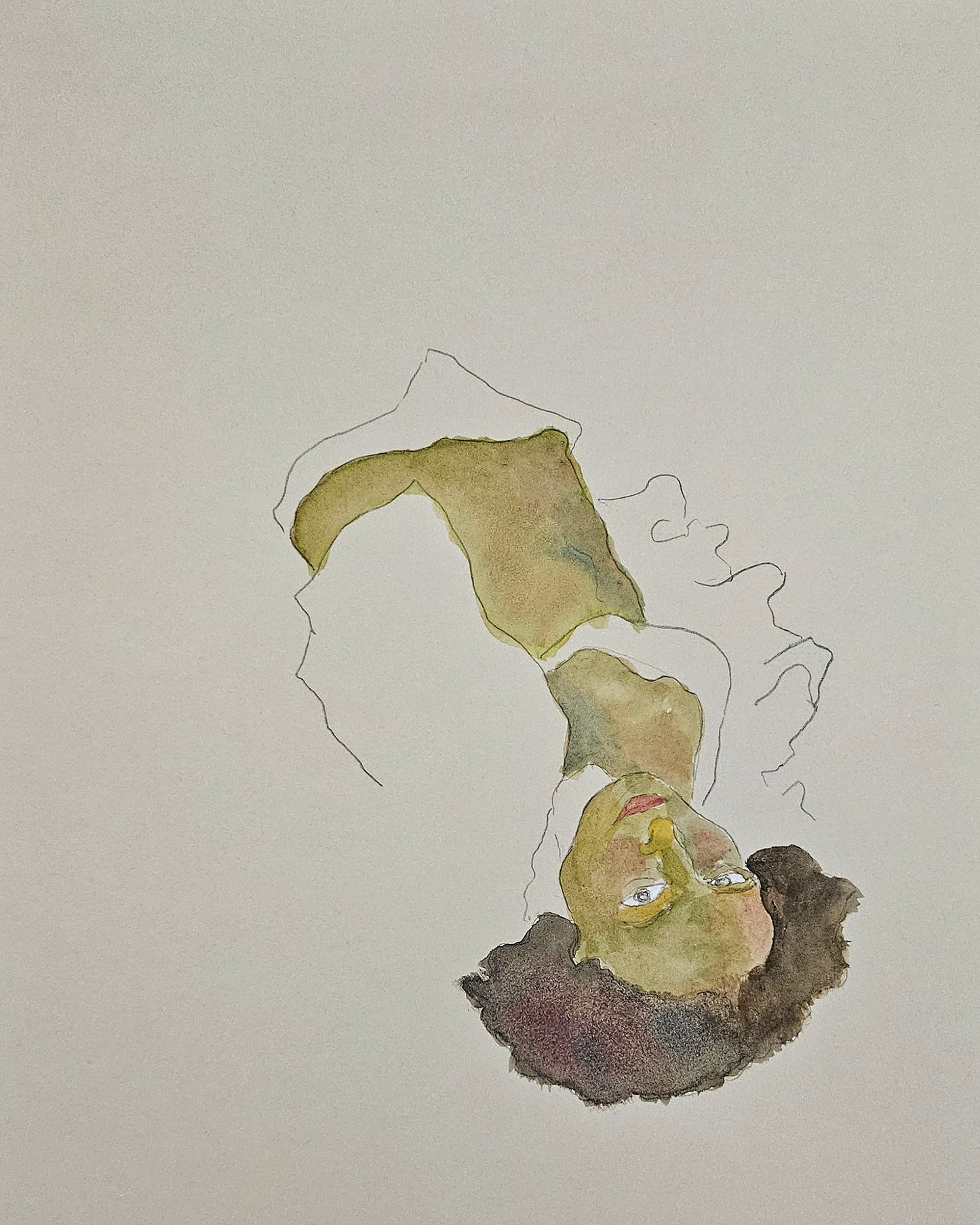 Girl lying on her back (Original)