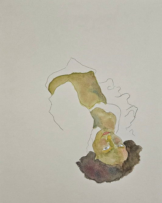 Girl lying on her back (Original)