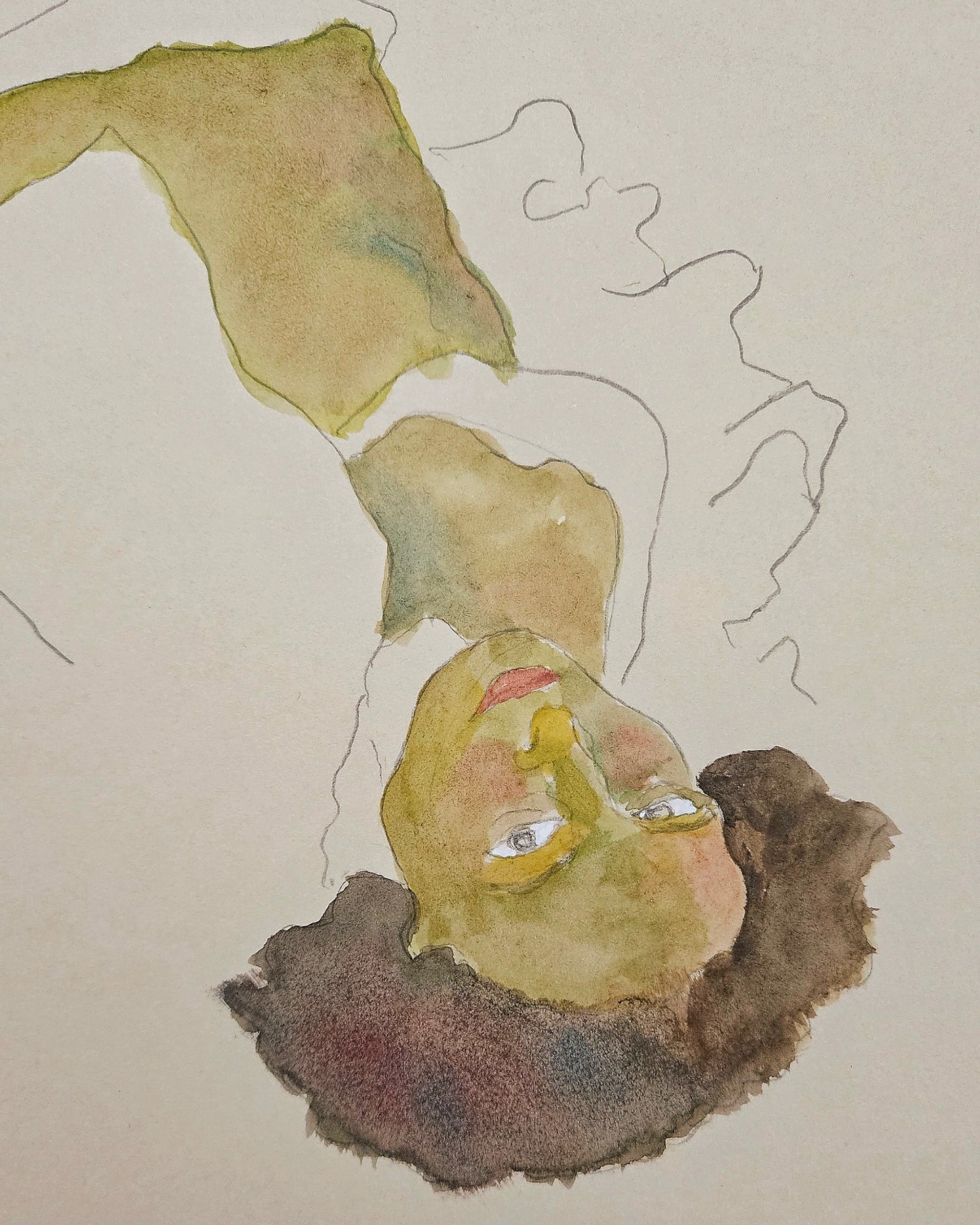 Girl lying on her back (Original)
