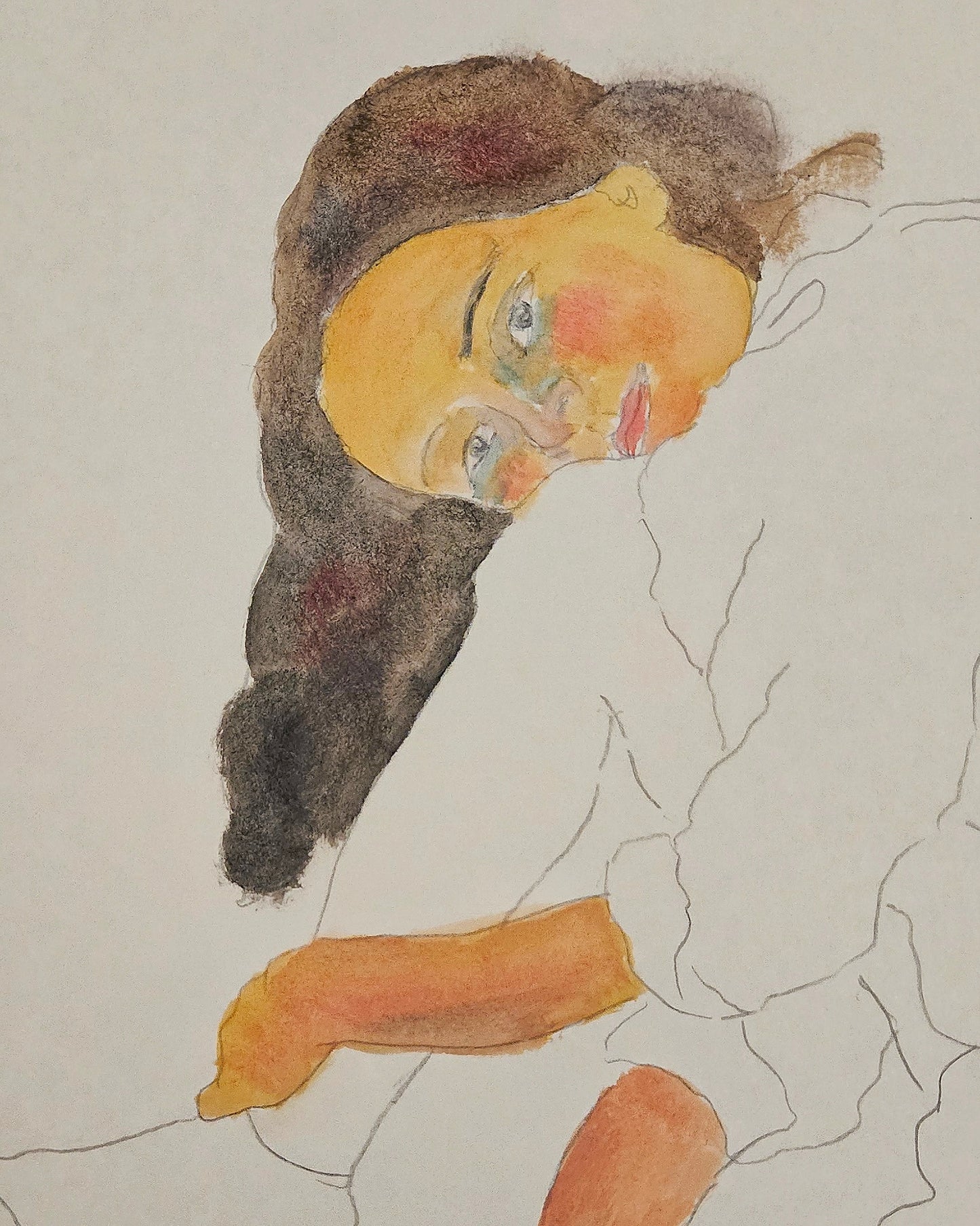 Seated girl with bent leg (Original)