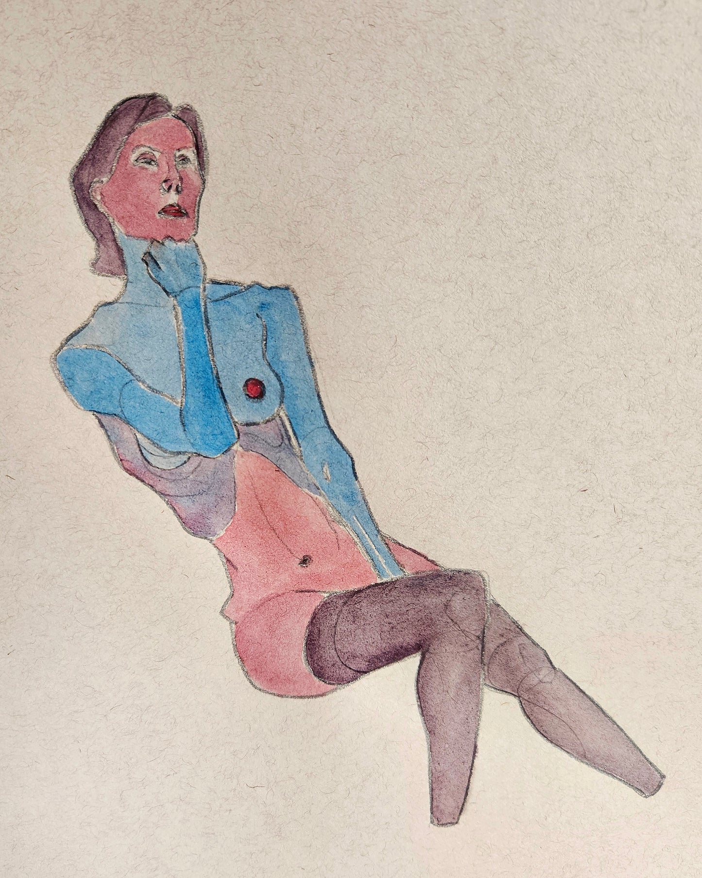 Reclining girl with blue arms (Original)