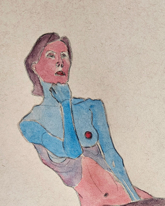 Reclining girl with blue arms (Original)