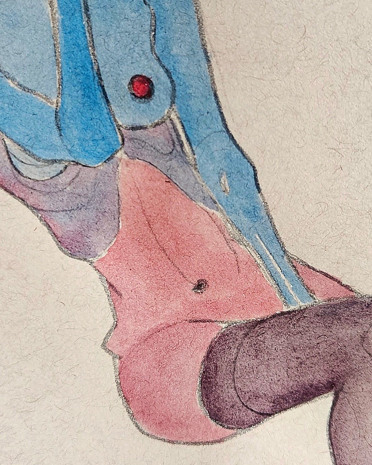Reclining girl with blue arms (Original)