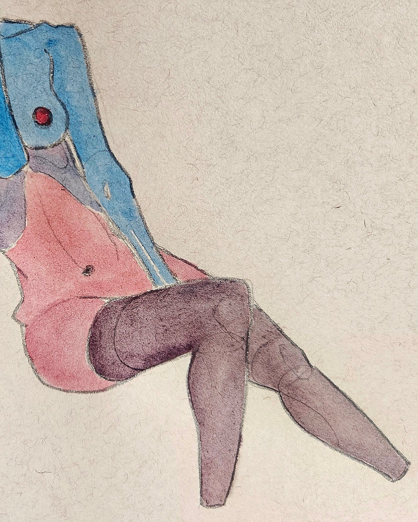 Reclining girl with blue arms (Original)