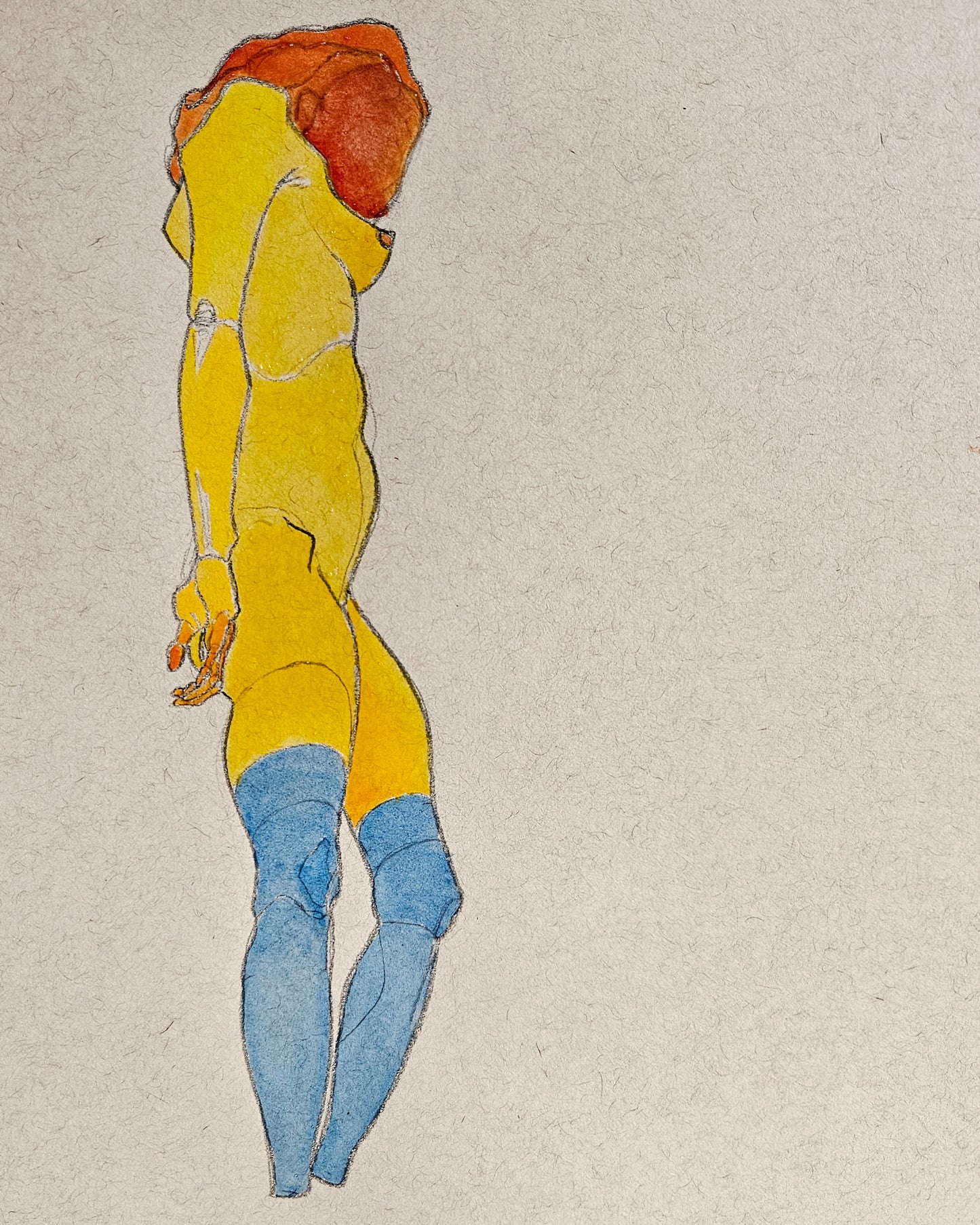 Standing girl with blue stockings (Original)