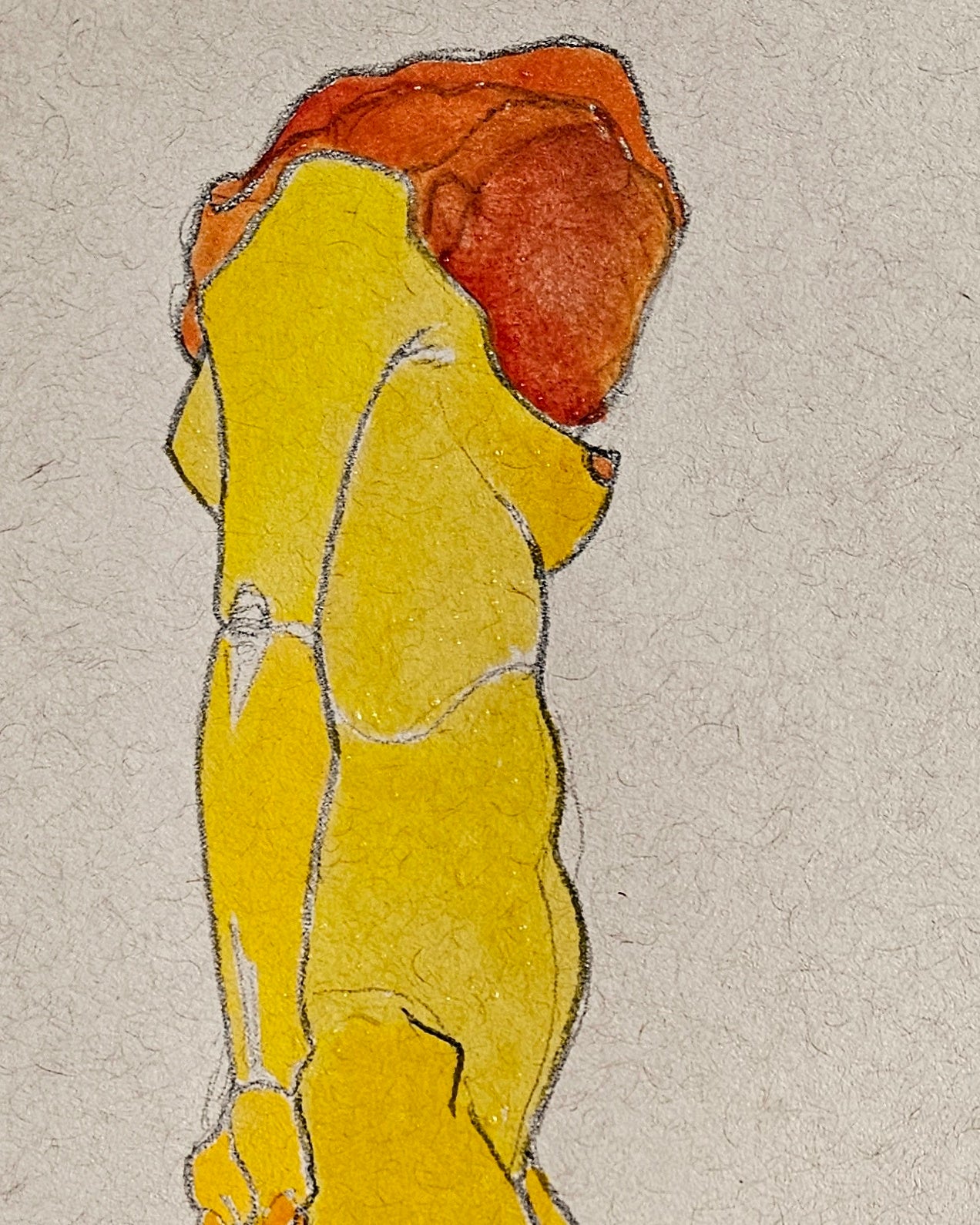 Standing girl with blue stockings (Original)