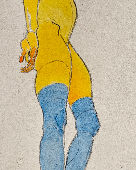 Standing girl with blue stockings (Original)