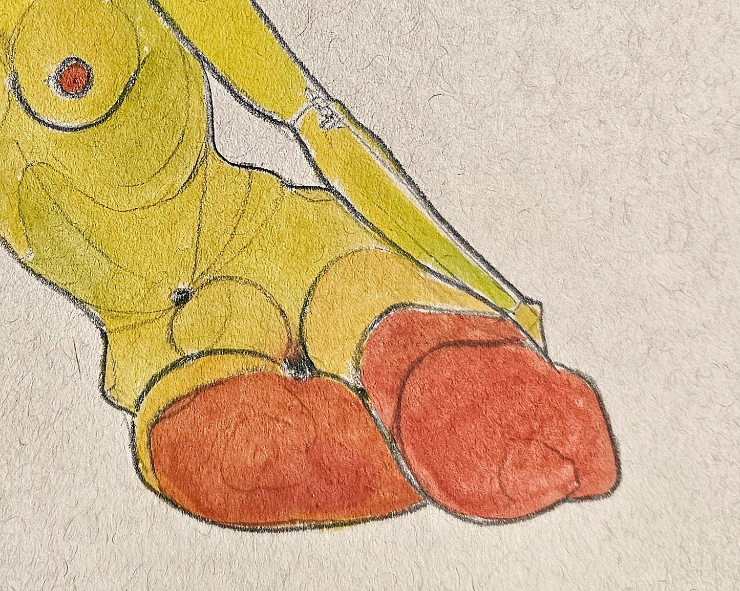 Reclining girl with raised right hand (Original)