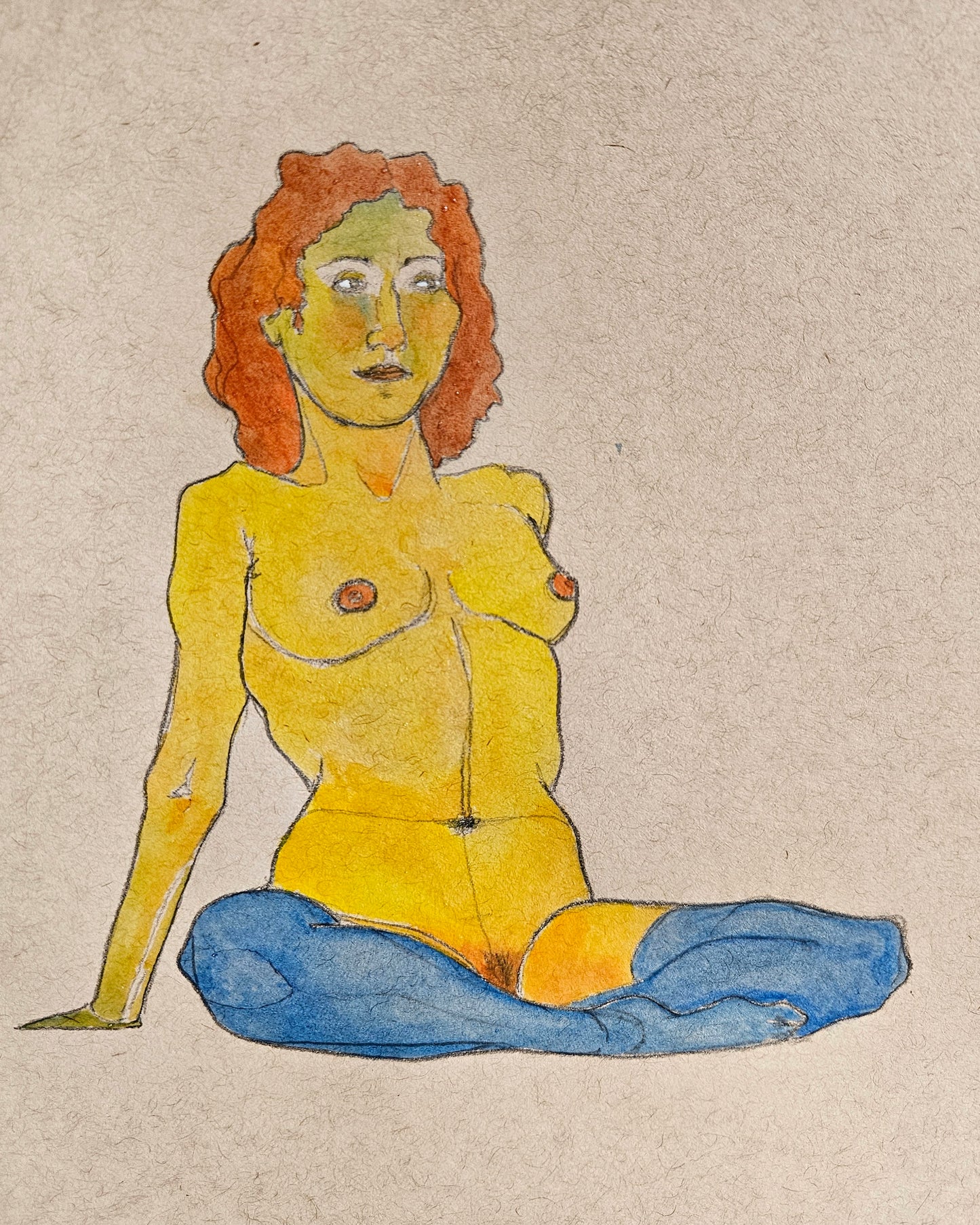 Seated girl with legs crossed (Original)