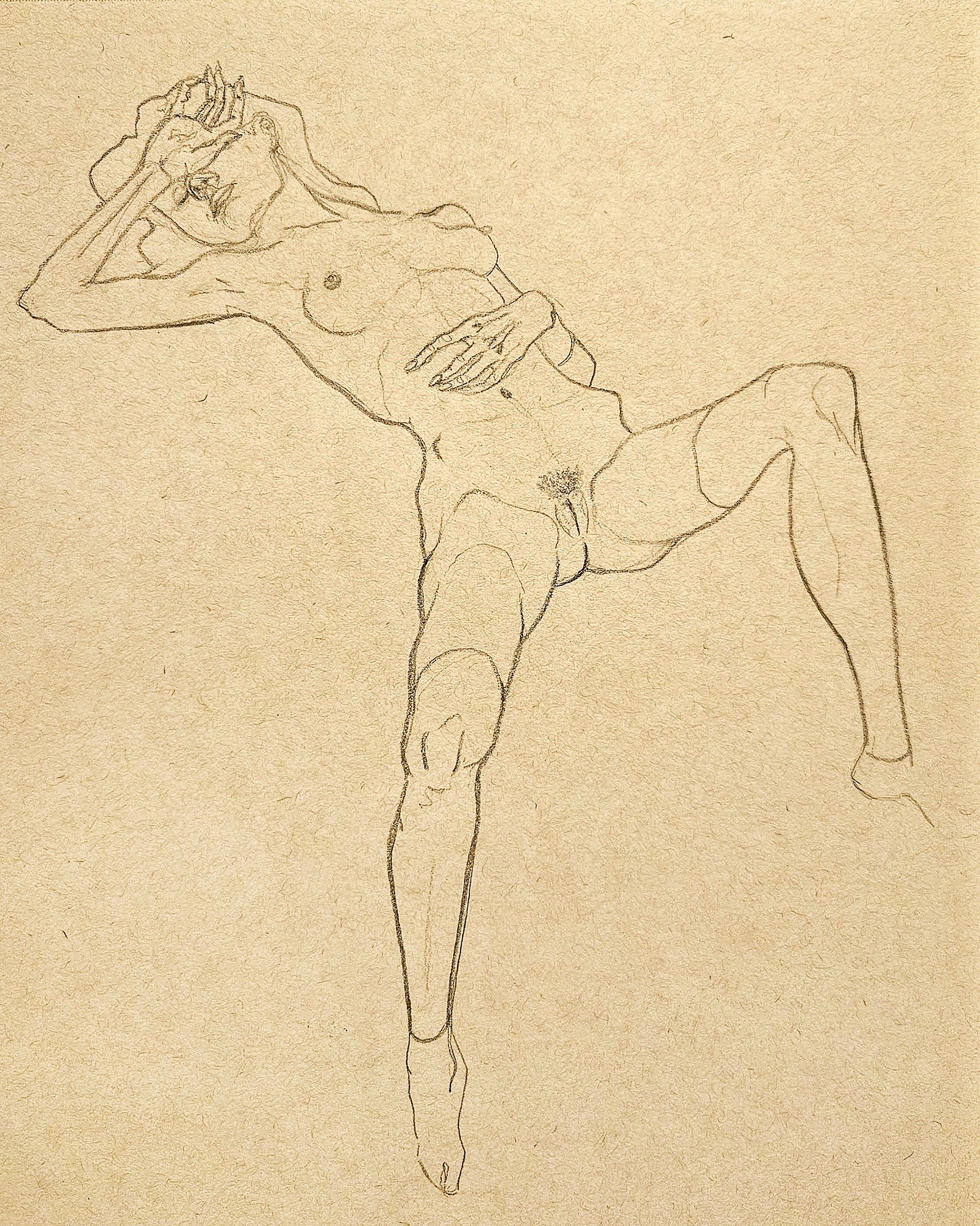 Reclining girl with hand on face (Original)