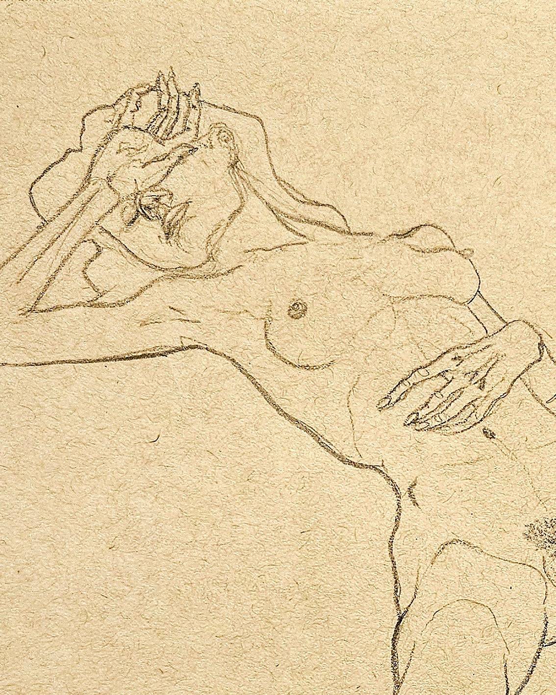 Reclining girl with hand on face (Original)