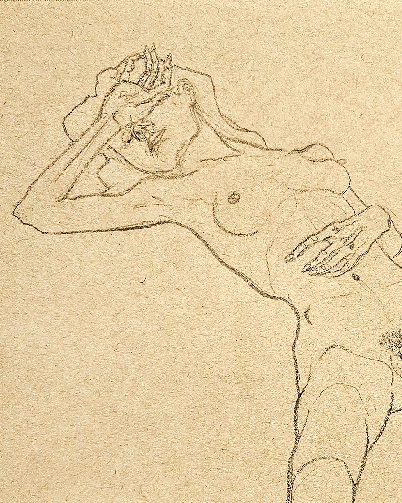 Reclining girl with hand on face (Original)