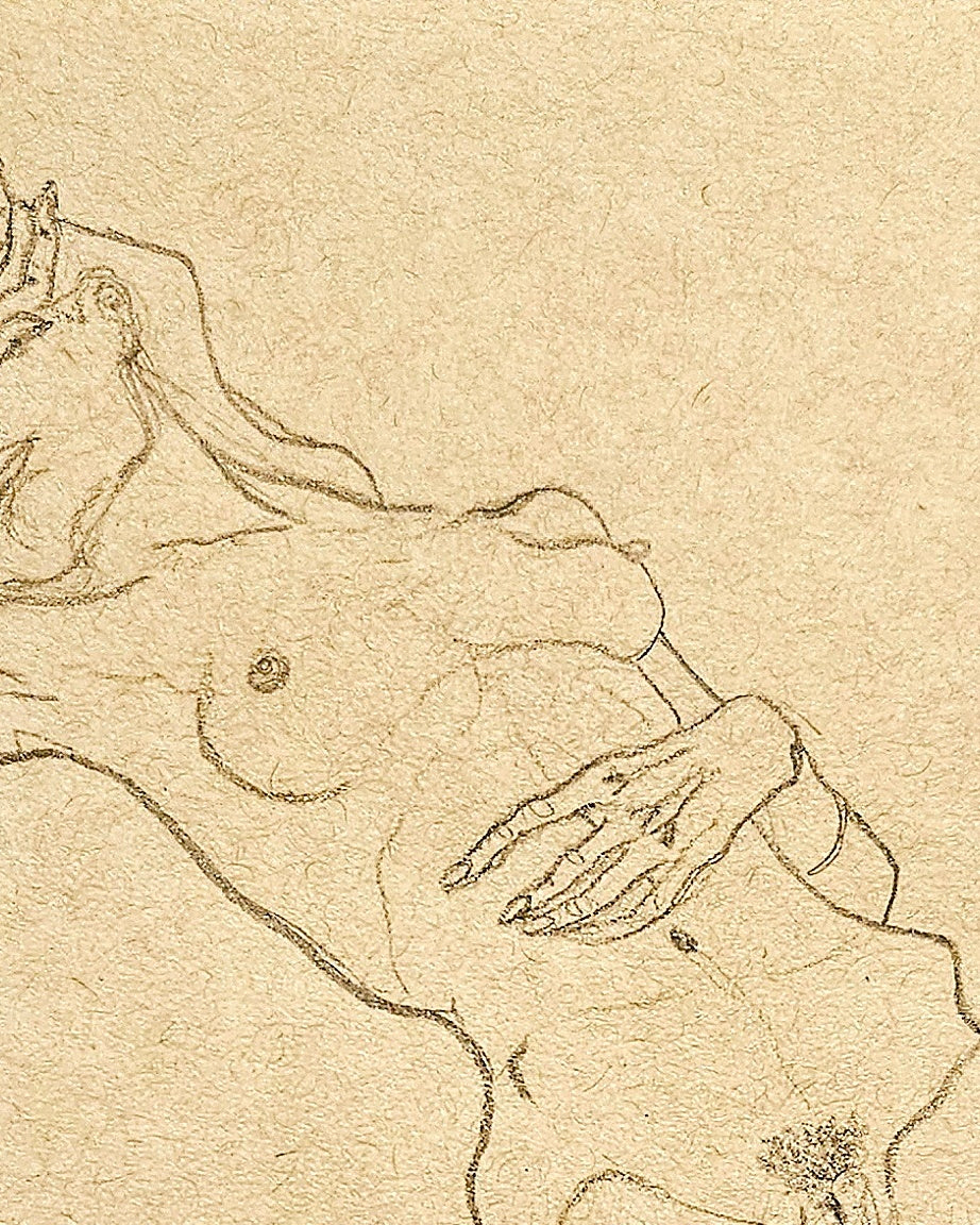 Reclining girl with hand on face (Original)