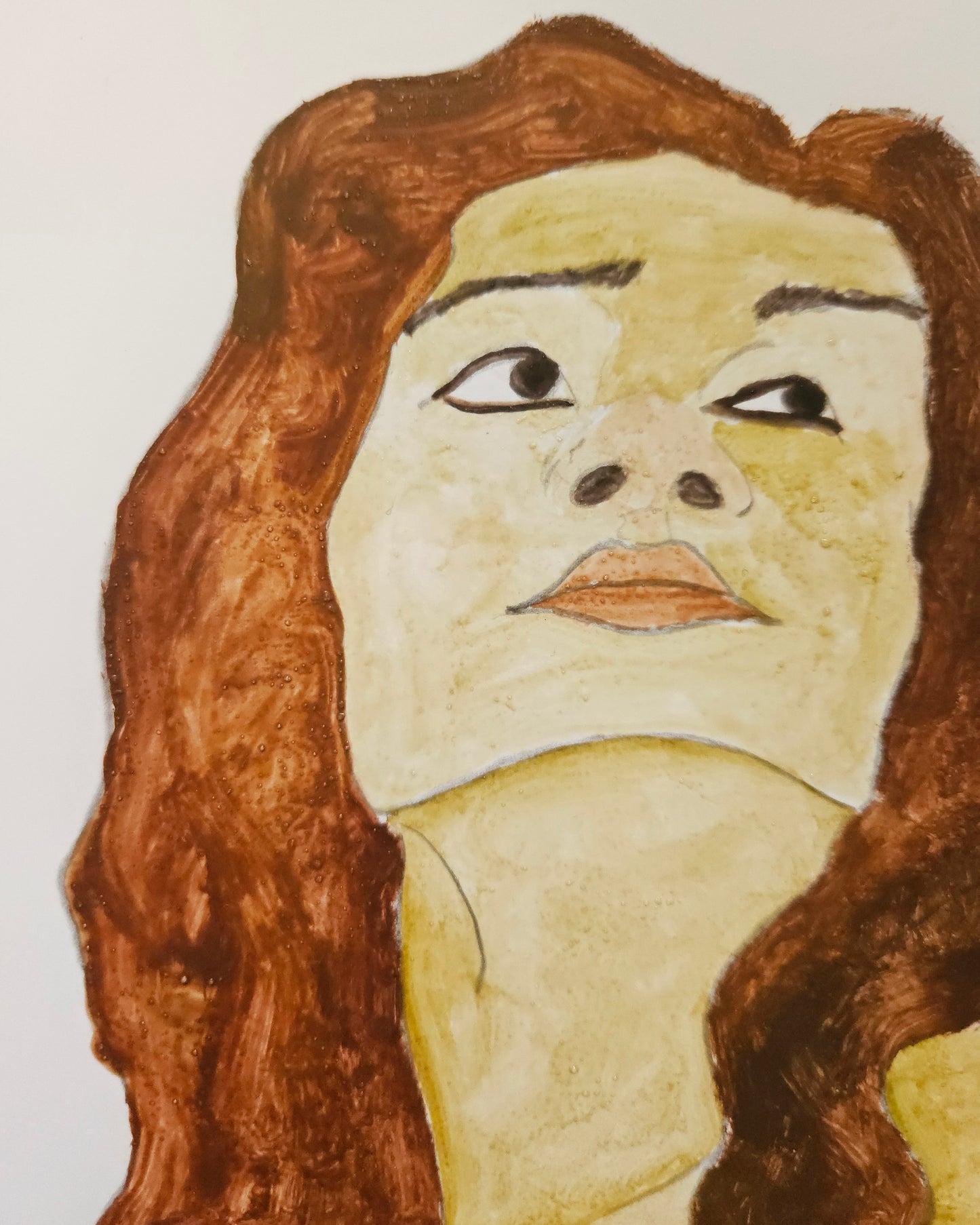 Seated girl with red hair and extended hand (Original)