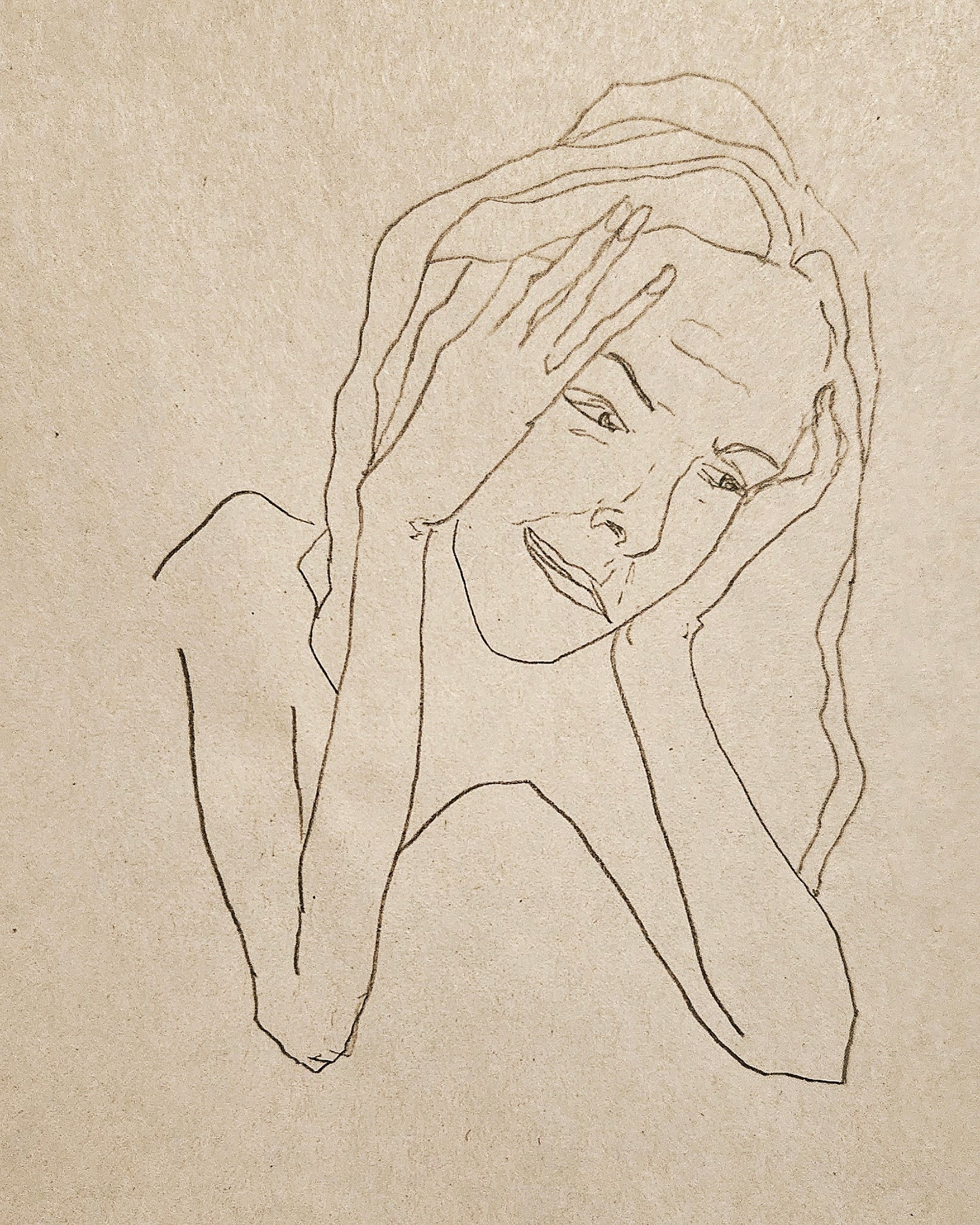 Girl holding her head (Original)